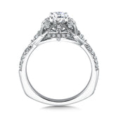 Floral Shape Halo Diamond Engagement Ring